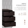 VYNXARIA Outdoor Towel Cabinet,PE Rattan Pool Storage Organizer, Outdoor Towel Rack for Pool with 3 Drawers and Weather Safe Material,Brown - 3 of 4