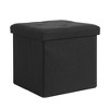 VECELO 46"/30"/15"/11.8" Folding Storage Ottoman Bench, Storage Chest, Linen Fabric Foot Rest Stool, Storage Footstools, Folding Storage Ottoman - 4 of 4