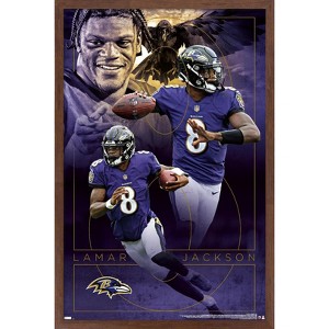 Trends International NFL Baltimore Ravens - Lamar Jackson 20 Framed Wall Poster Prints - 1 of 4