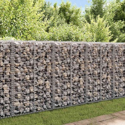 Gabion Basket with Lids Galvanized Wire 39.4"x11.8"x11.8"vidaXL