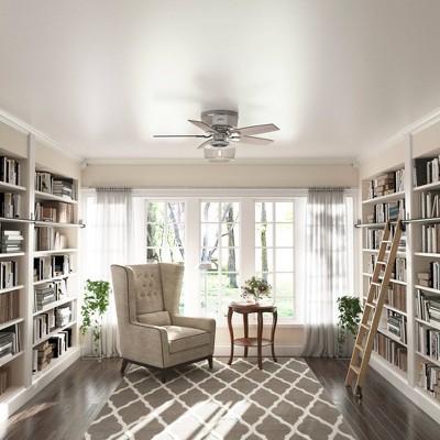 Brushed Nickel 44" Ceiling Fan with Remote and LED Light