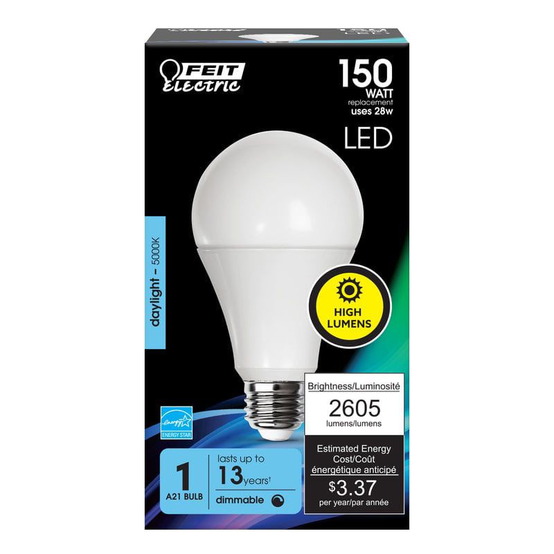 Feit Electric Enhance A21 E26 (Medium) LED Bulb Daylight 150 Watt Equivalence 1 pk, 1 of 5