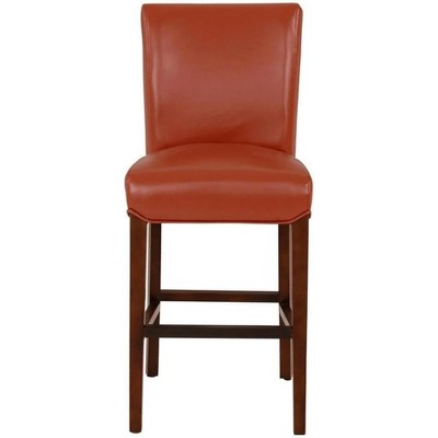Adjustable Pumpkin Leather Saddle Style Counter Stool