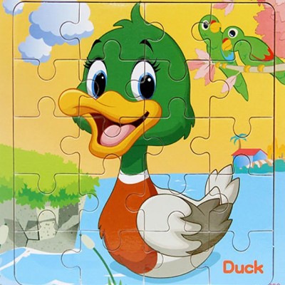 Boersma Children's Wooden Puzzle – Cat Theme with Poultry & Farm Animals, Educational Toy for Toddlers, Durable & Safe Early Learning Gift