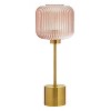 21" Jasmine Globe Shade Table Lamp Pink - River of Goods: Brushed Gold-Finish, Glass Shade, UL Listed, LED Compatible - 2 of 4