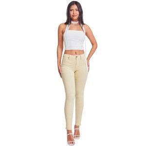 YMI Women's Hyper Stretch Mid-Rise 5 Pocket Slim Fit Skinny Jeans - 1 of 4