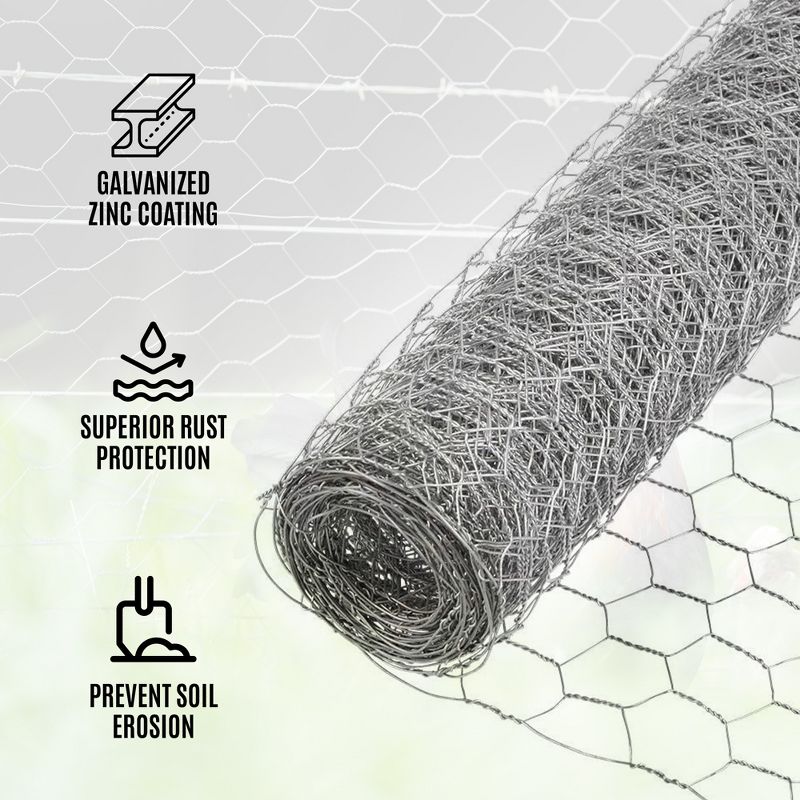 YARD GARD 150 Foot Commercial and Residential Galvanized Steel Poultry Chicken Coop Habitat and Livestock Wire Netting Mesh Fencing, 2 of 7