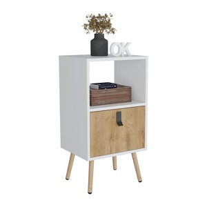 Depot E-Shop Tall Nightstand 29"H, with One Drawer and Functional Storage - 1 of 4