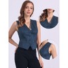 Allegra K Women's V Neck Faux Suede Button Down Side Pockets Sleeveless Vest - 2 of 4