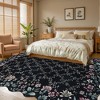 Floral Irregular Edge Carpet Indoor Non Slip Washable Boho Vintage Entry Rug Low Pile Throw Rugs for Entryway - 3 of 4