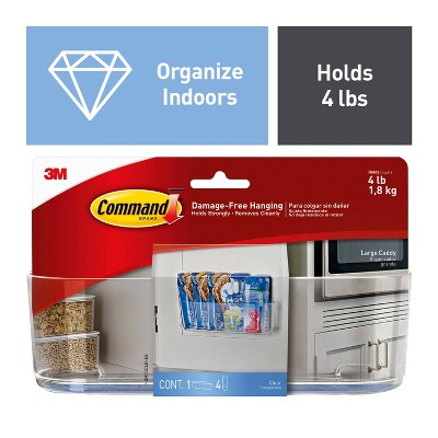 Large Clear Plastic Collapsible Wall Organizer with Strips