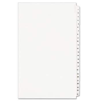 Avery-Style Legal Exhibit Side Tab Divider Title: 1-25 14 x 8 1/2 White 01430
