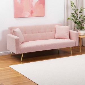 71.7" Teddy 3-Seater Sofa Bed with Coffee Table & Adjustable Armrests - 1 of 4