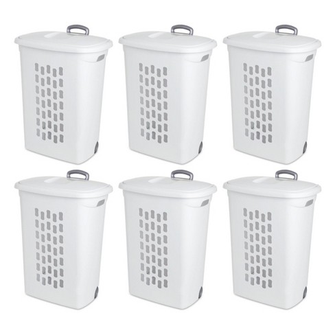 Sterilite 10x8x4.25 Inch Rectangular Weave Pattern Short Basket With  Handles For Pantry, Bathroom & Laundry Room Storage Organization, Cement (8  Pack) : Target