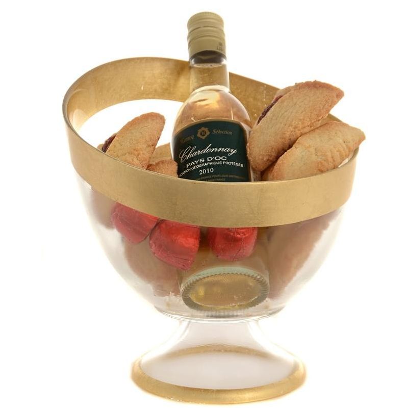 Classic Touch Footed Candy Bowl with Gold Rim, 7"D, 4 of 5