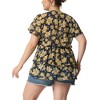 Agnes Orinda Women's Plus Size V Neck Short Sleeve Floral Print Tiered Peplum Blouses - 4 of 4