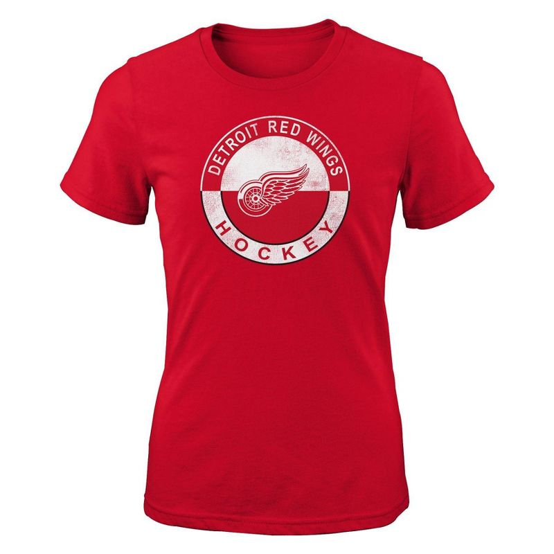 NHL Detroit Red Wings Girls&#39; Crew Neck T-Shirt, 1 of 2
