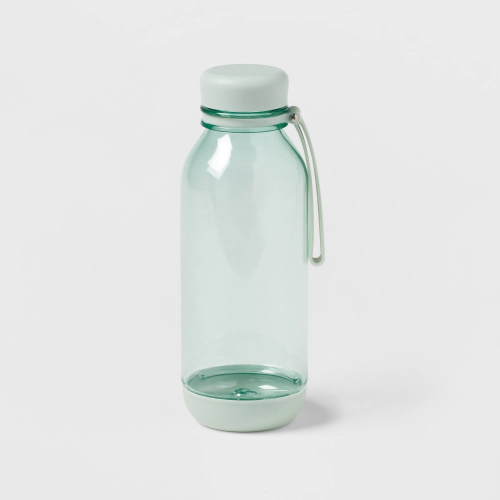 Photos - Glass 24oz Translucent Plastic Water Bottle Mint - Room Essentials™