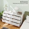 Yukimo 53.9" White 6-Drawer Dresser, Fluted Chest of Drawers with Gold Finger Pulls and Wood Legs for Bedroom - 4 of 4