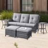 POCASSY 5 Piece Outdoor Conversation Furniture Set Wicker Sofa Seating Group with Cushions for Backyord, Garden, Pool - 2 of 4