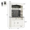Coffee Bar Cabinet with Storage and LED, 72" Kitchen Sideboard, with Microwave Stand/Wine Rack/Glass Shelf, for Kitchen, Dining Room, Living Room - 2 of 4