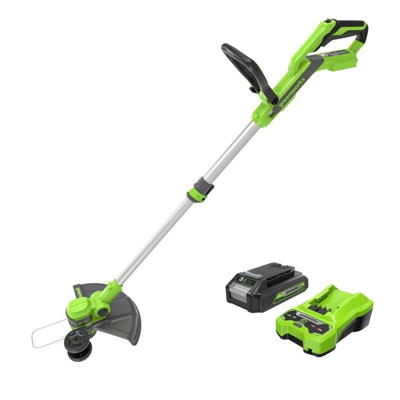Greenworks POWERALL 12&#34; 24V Cordless String Trimmer Edger Kit with 2.0Ah Battery &#38; Charger, 1 of 15