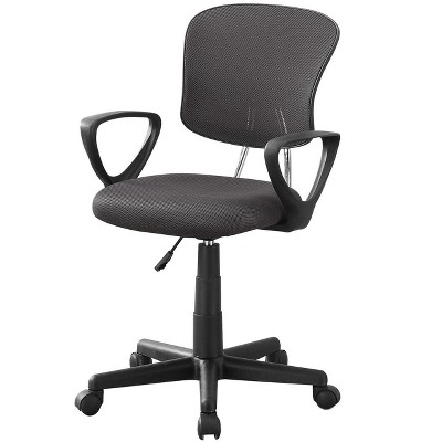 NicBex Mesh Adjustable Height Ergonomic Home Office Chair with Wheels for Work Study Vanity,Bedroom,Gray