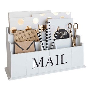 Blu Monaco 3 Tier Wooden Mail Organizer with Mail Printed on Front - 1 of 4