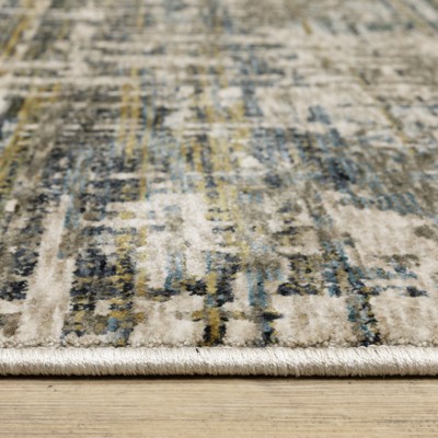 Hayden Blue and Gold Abstract Rectangular Area Rug 3'3" x 5'