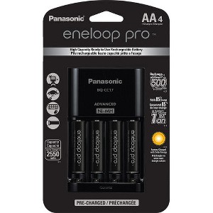 Panasonic eneloop Pro Rechargeable AA Ni-MH Batteries with Charger (2550mAh, 4-Pack) - 1 of 1