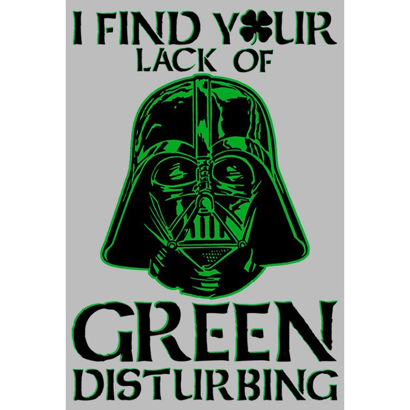 Men's Star Wars St. Patrick's Day Darth Vader I Find your Lack of Green Disturbing T-Shirt, 2 of 6