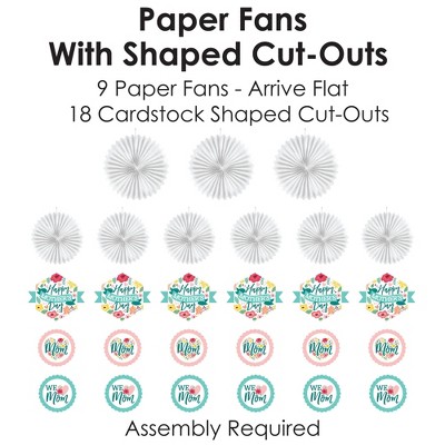 Colorful Floral Mother's Day Paper Fan Decoration Kit
