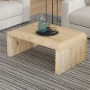 Royal Hampton Coffee Table Handcrafted Natural Acacia Wood Rectangular Curved Waterfall Top, 36 Inch - 2 of 4