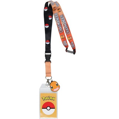 Pokemon Charmander 004 ID Badge Holder Rubber Charm 2-Sided Breakaway Lanyard