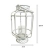 Essential Decor & Beyond 12.6" White Tabletop Metal Lantern Candle Holder With Handle - 2 of 4