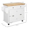 GDFStudio Scarlett Modern Rolling Kitchen Island Cart with Rubberwood Countertop and Storage Cabinets - 3 of 4