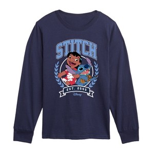 Boys' - Disney - Stitch Collegiate Group Long Sleeve Graphic T-Shirt - 1 of 3