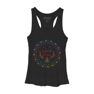 Women's Design By Humans Christmas Jingle All The Way Snowflake Circle By famenxt Racerback Tank Top - 1 of 3