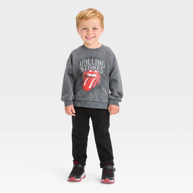 Toddler Boys' The Rolling Stones Printed Pullover Sweatshirt - Black, 3 of 9