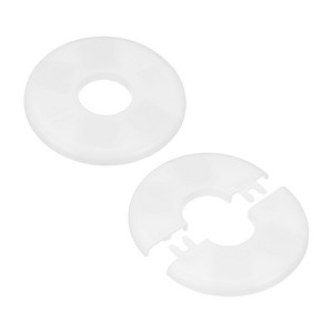 Unique Bargains Wall Split Flange Self-Adhesive Plumbing Cover Plates ABS Faucet Escutcheons 2 Pcs - 1 of 4