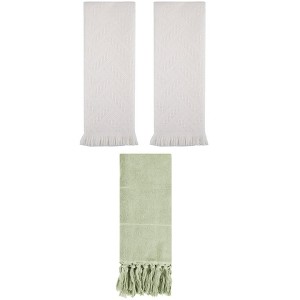 REGALWOVEN 3 Packs Cotton Soft Absorbent Boho Turkish Decorative Hand Towels - 1 of 4