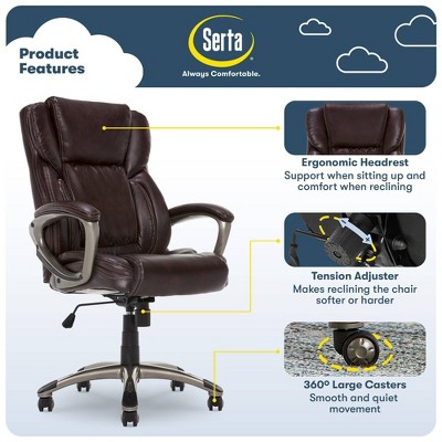 Biscuit Brown Bonded Leather High Back Executive Swivel Chair