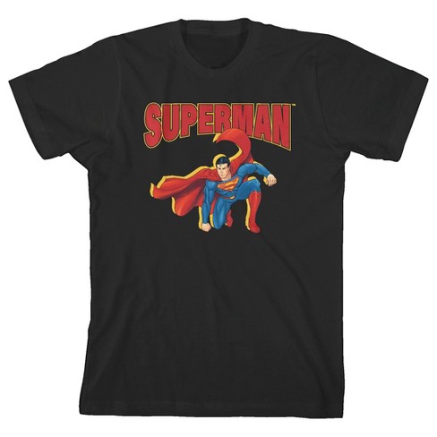 Superman Landing Crew Neck Short Sleeve Black T-shirt Toddler Boy to Youth Boy - image 1 of 3