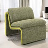 Boucle Curved Accent Chair with Full Foam Cushions and Sturdy Wooden Frame for Living Room - 3 of 4