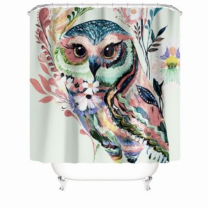 Cute Owl Shower Curtains for Bathroom Waterproof Fabric Bath Curtain Durable Soft Stylish Bathroom Decor 72x72 Inch - 1 of 1
