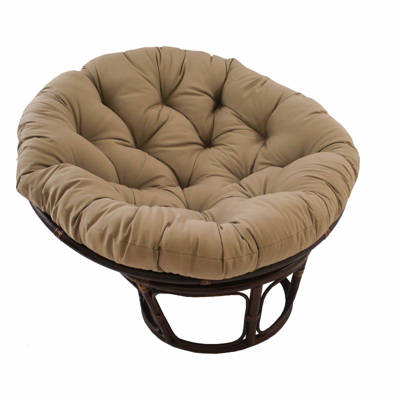42" Rattan Papasan Chair with Solid Twill Cushion - International Caravan, 1 of 6