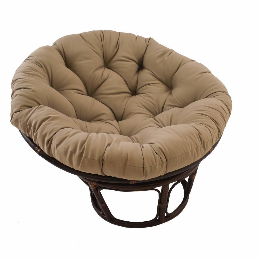 Photos - Chair 42" Rattan Papasan  with Solid Twill Cushion Toffee - International C