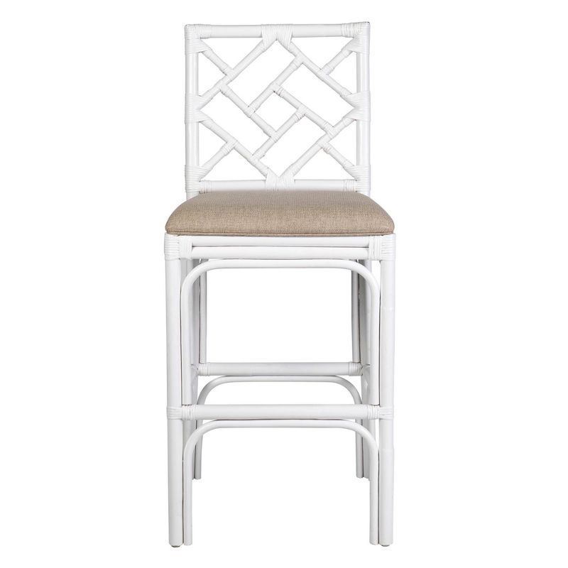 Stacie Rattan Barstool White - East At Main, 3 of 10