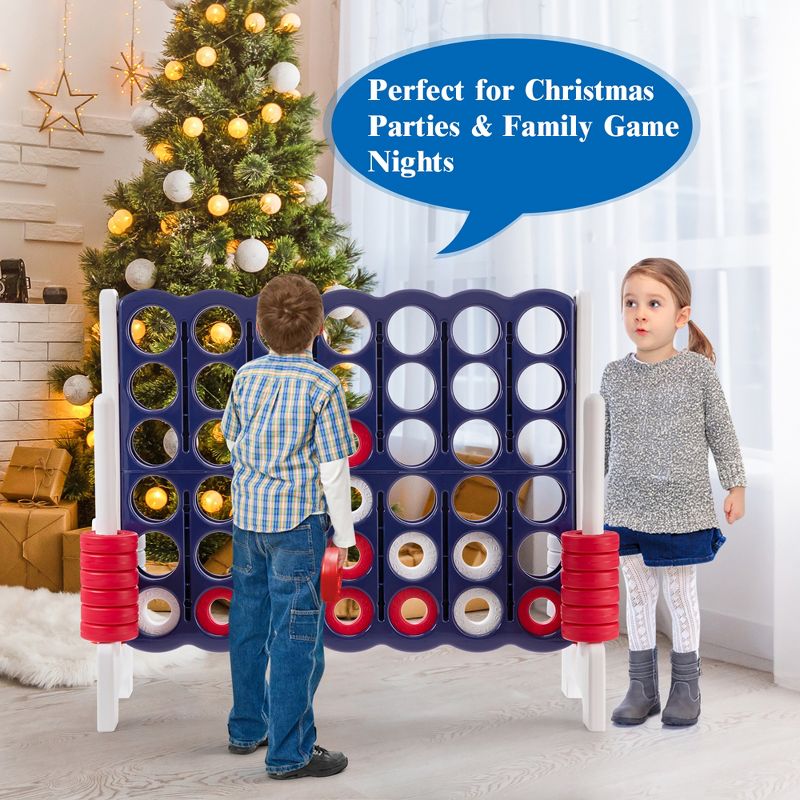 Costway Jumbo 4-to-Score 4 in A Row Giant Game Set Indoor Outdoor Adults Kids Family Fun, 2 of 11