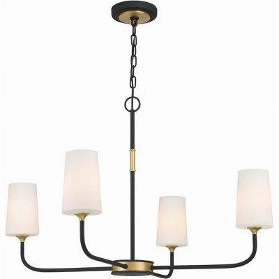Crystorama Lighting Niles 4 - Light Chandelier in  Black Forged/Modern Gold